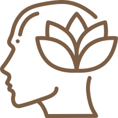 Person silhouette with lotus flower mind.